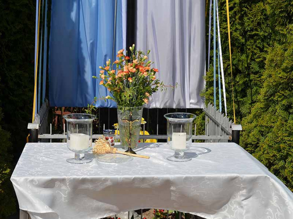 Uroczystość poswięcenia pól w Białej