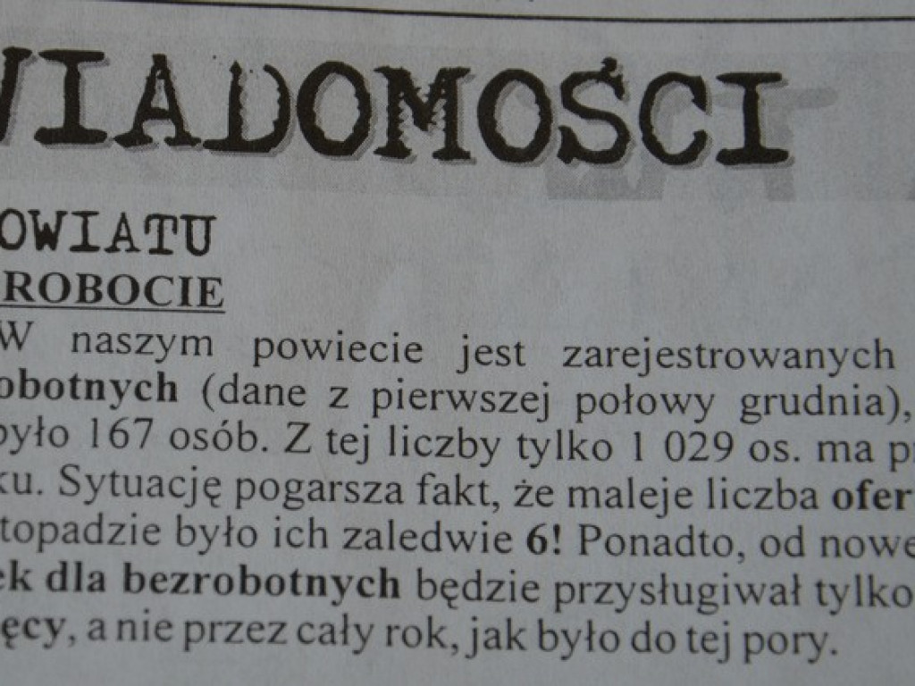 Pierwszy numer WSPÓLNOTY POWIATOWEJ - grudzień 2001