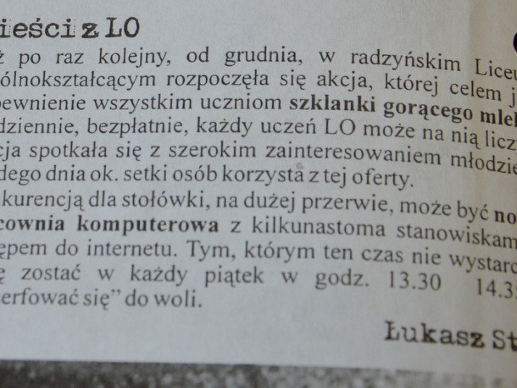 Pierwszy numer WSPÓLNOTY POWIATOWEJ - grudzień 2001