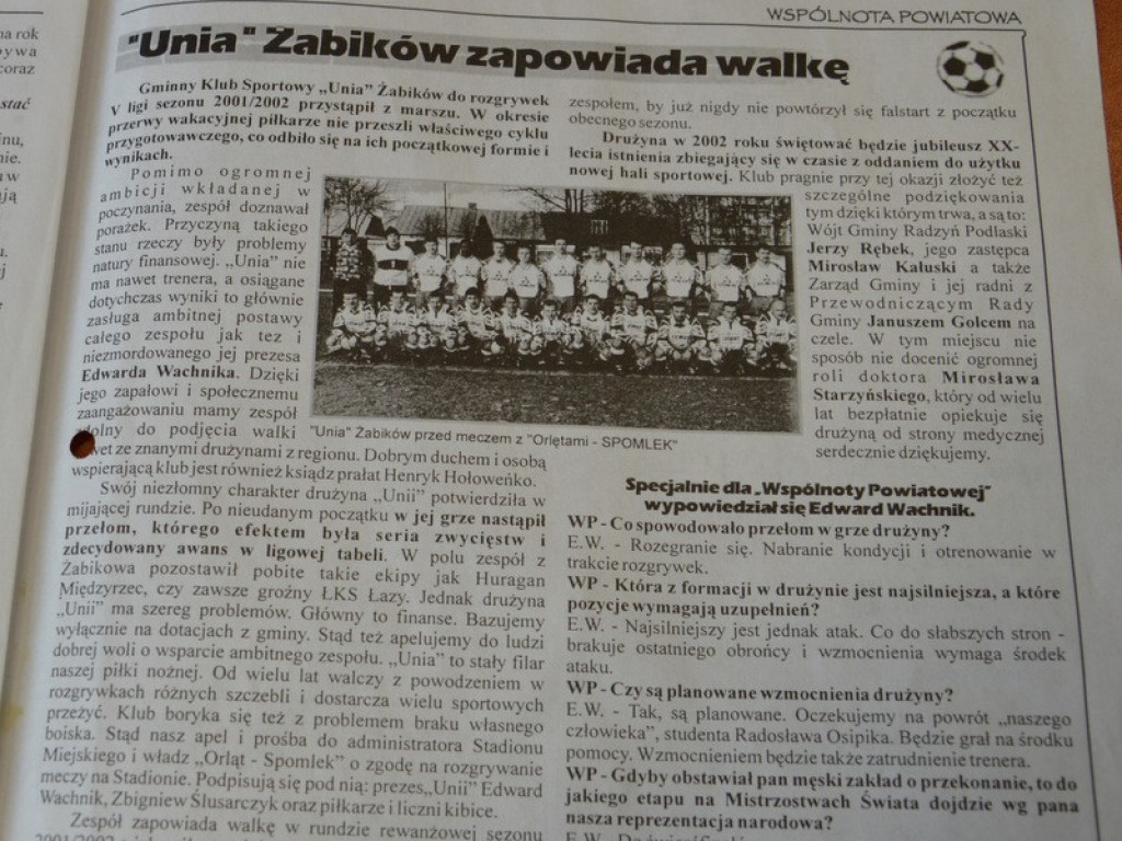 Pierwszy numer WSPÓLNOTY POWIATOWEJ - grudzień 2001