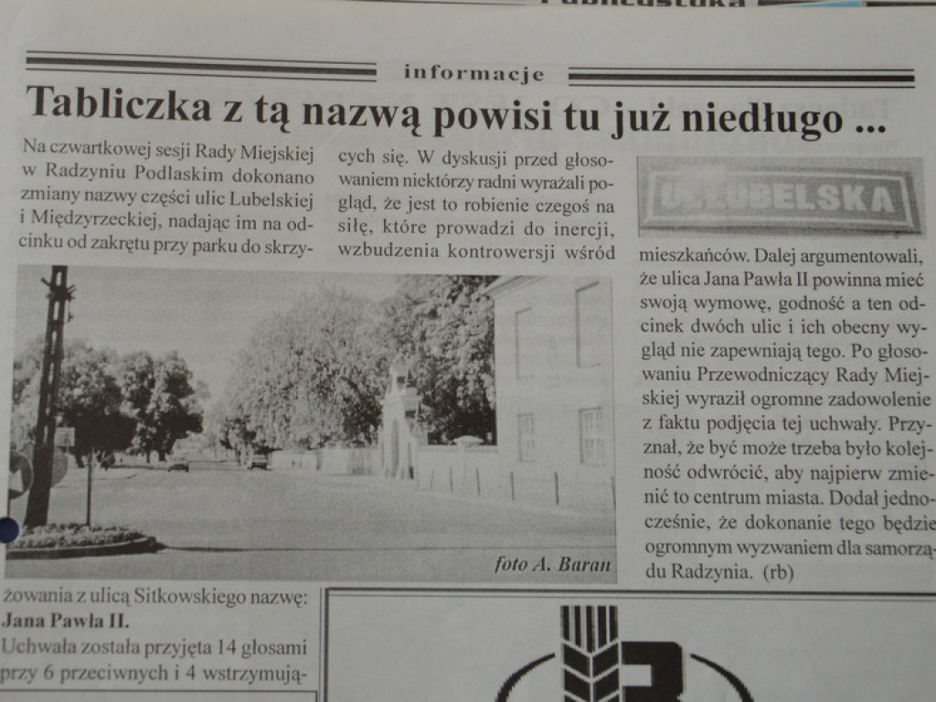Historia odległa i bliższa, czyli z lokalnej prasy