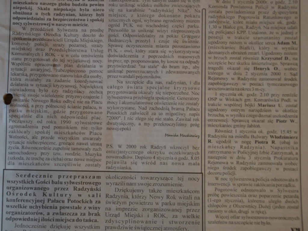 Z archiwum Grota - Radzyń wkracza w nowe milenium