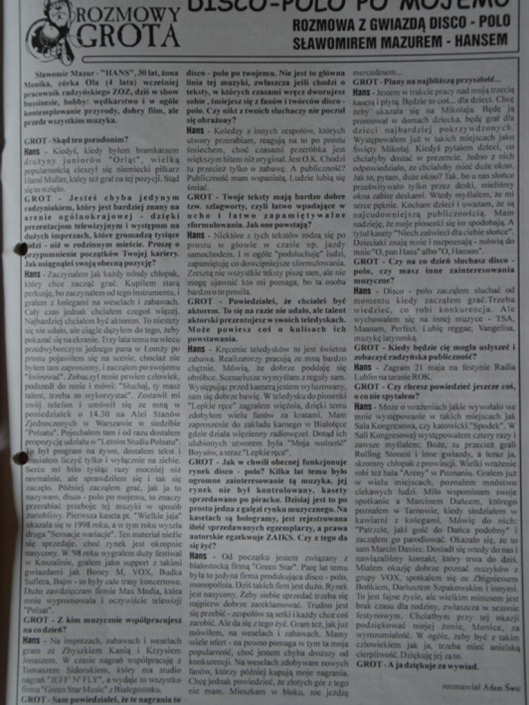 Z archiwum Grota - Radzyń wkracza w nowe milenium
