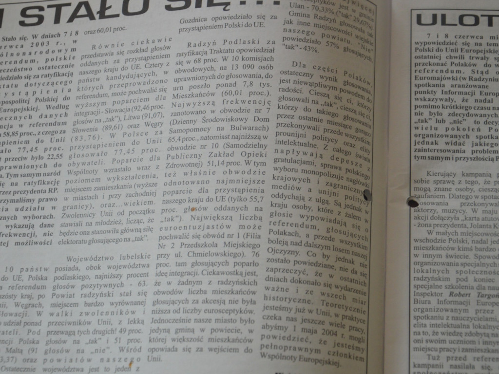 Radzyń 2003 na łamach 