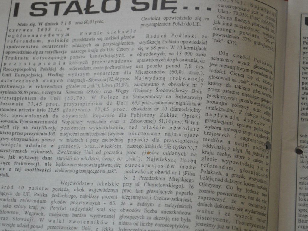 Radzyń 2003 na łamach 
