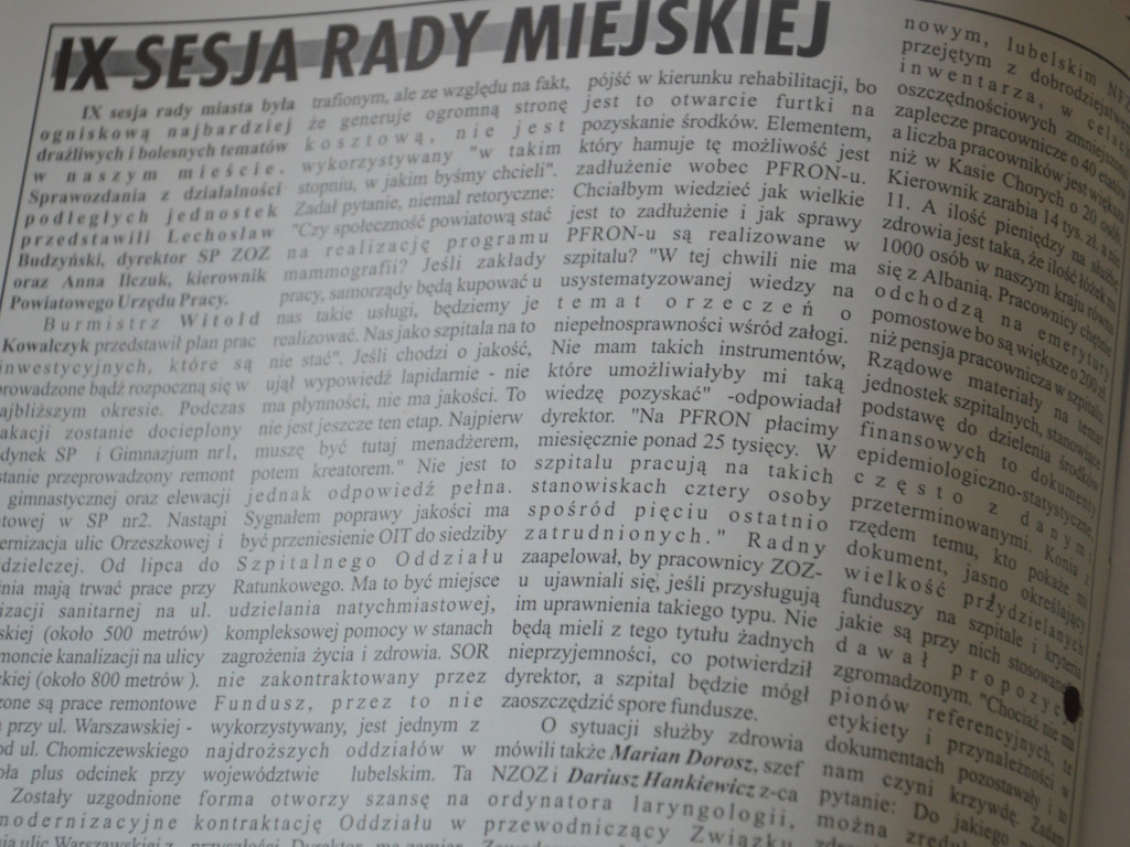Radzyń 2003 na łamach 