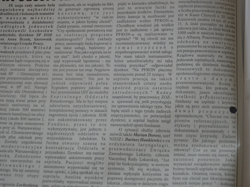 Radzyń 2003 na łamach 