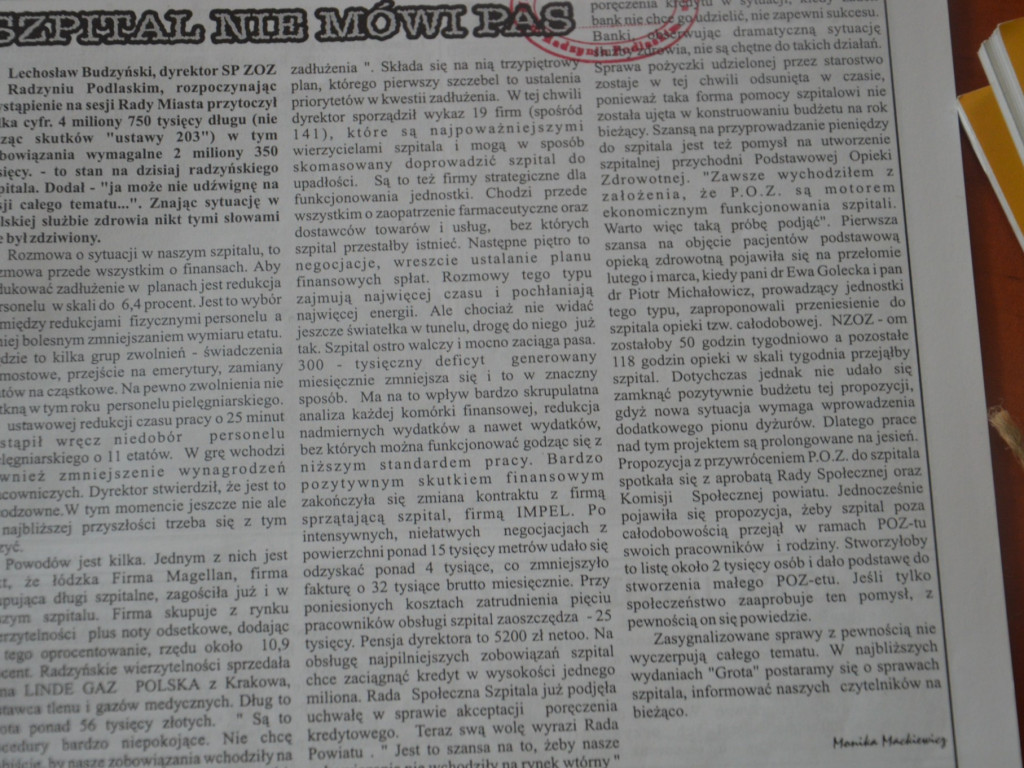 Radzyń 2003 na łamach 