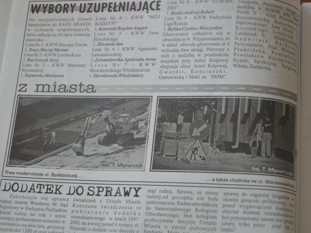 Radzyń 2003 na łamach 