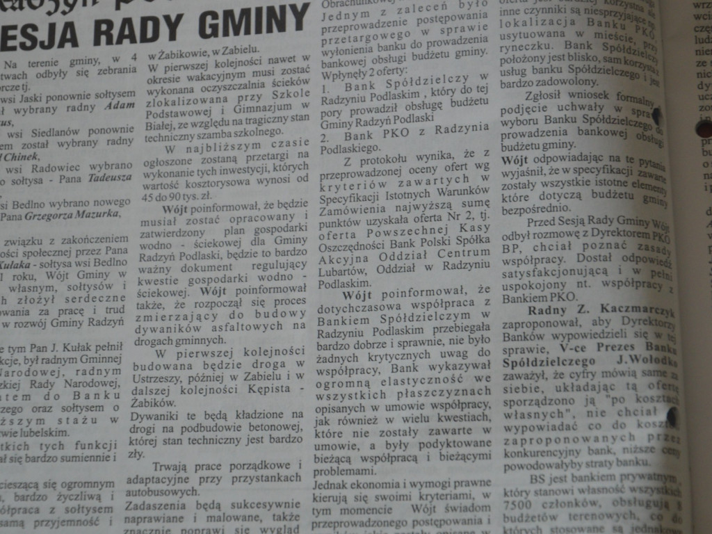 Radzyń 2003 na łamach 