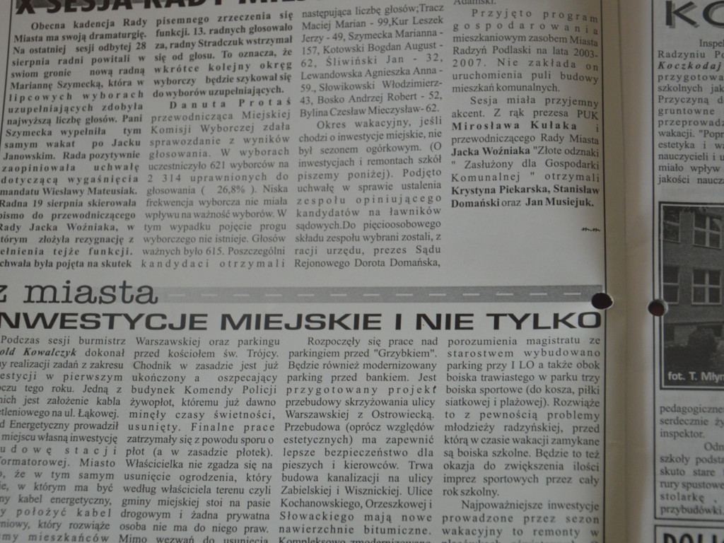 Radzyń 2003 na łamach 