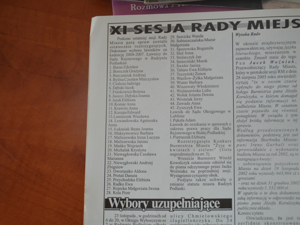 Radzyń 2003 na łamach 