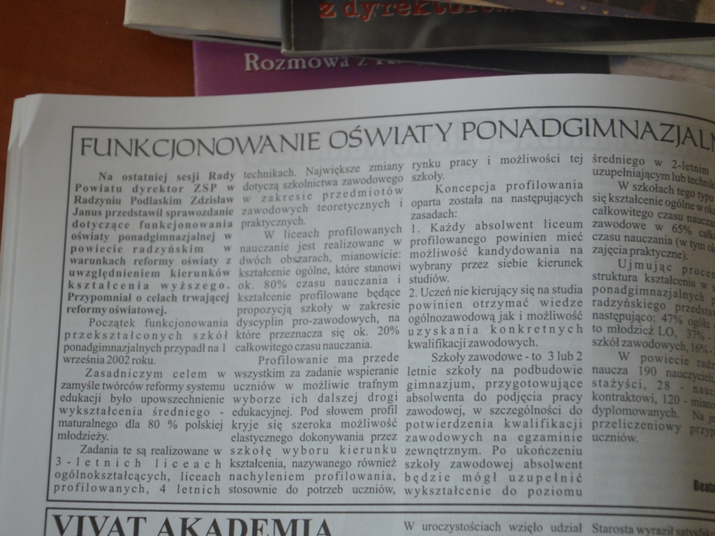 Radzyń 2003 na łamach 