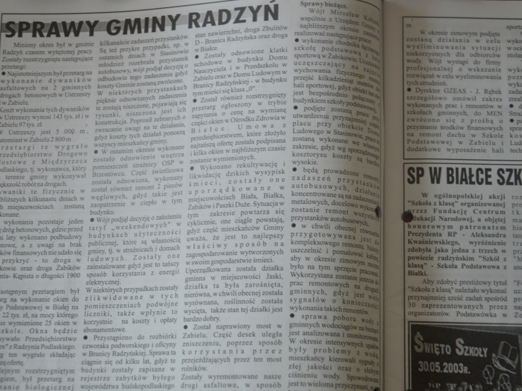 Radzyń 2003 na łamach 