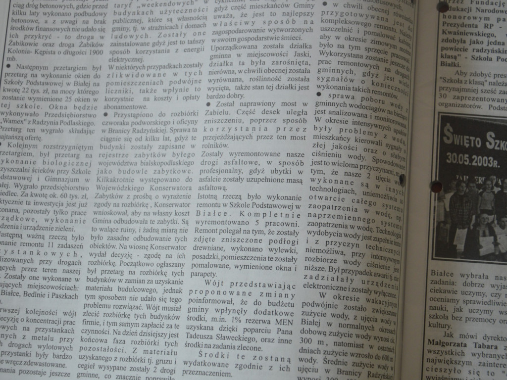 Radzyń 2003 na łamach 