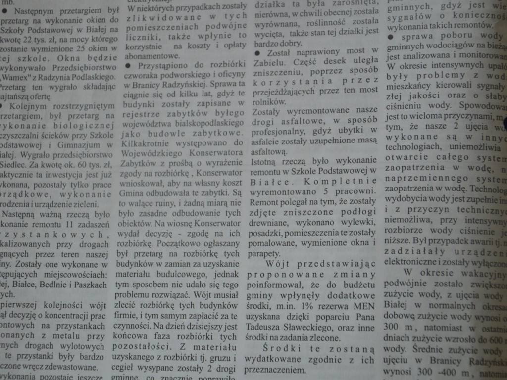 Radzyń 2003 na łamach 