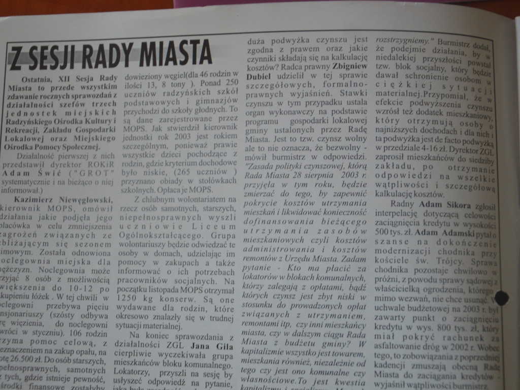 Radzyń 2003 na łamach 