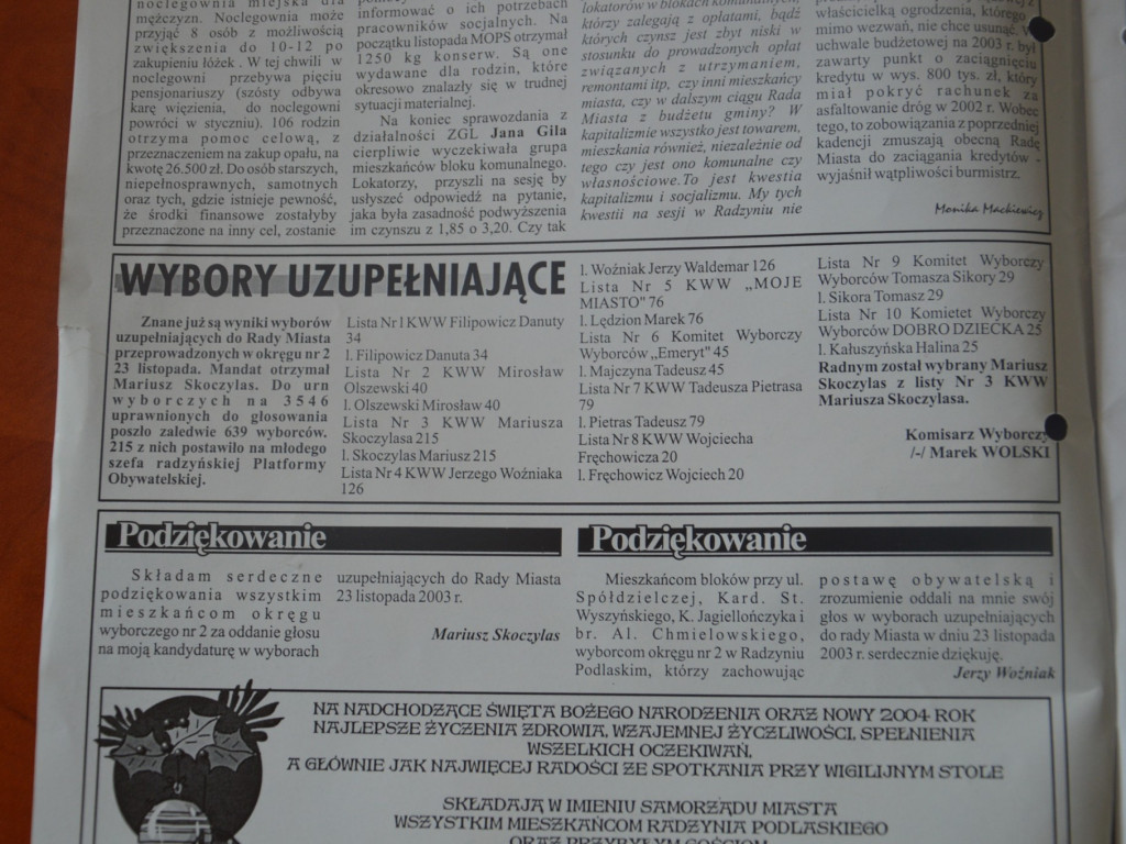 Radzyń 2003 na łamach 