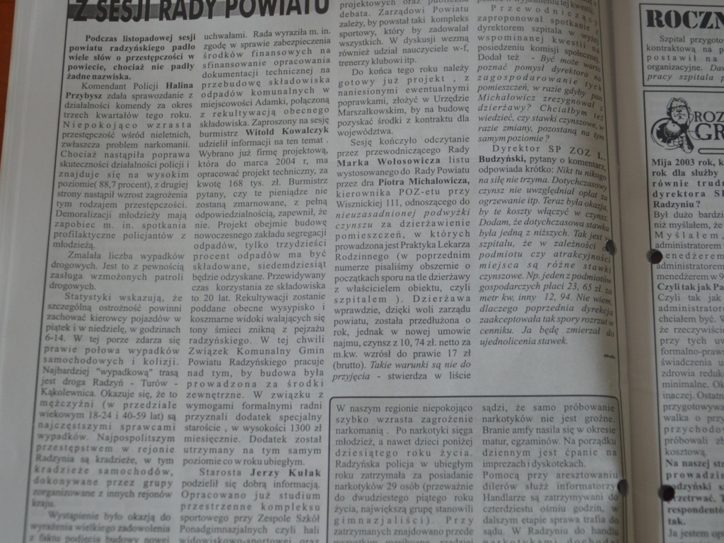 Radzyń 2003 na łamach 