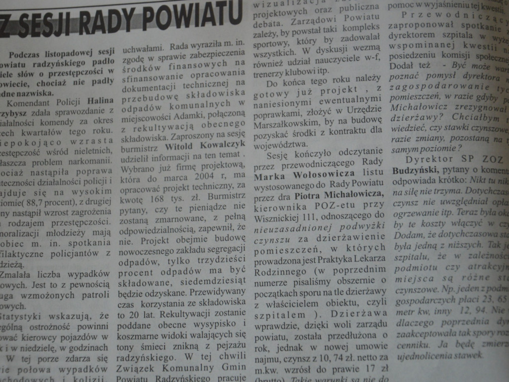 Radzyń 2003 na łamach 