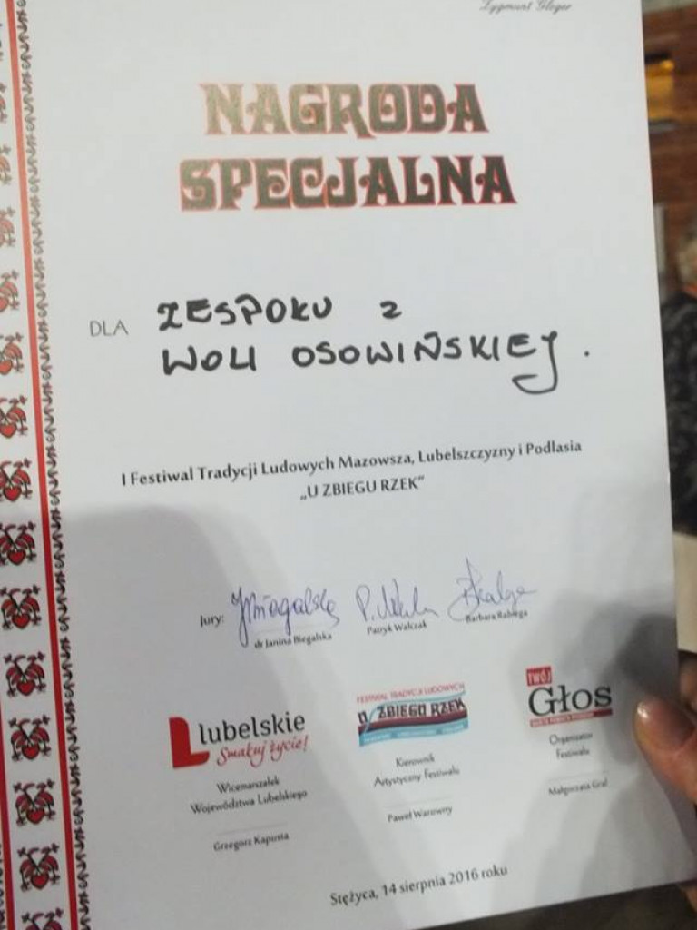 Sukces zespołu śpiewaczego z Woli Osowińskiej
