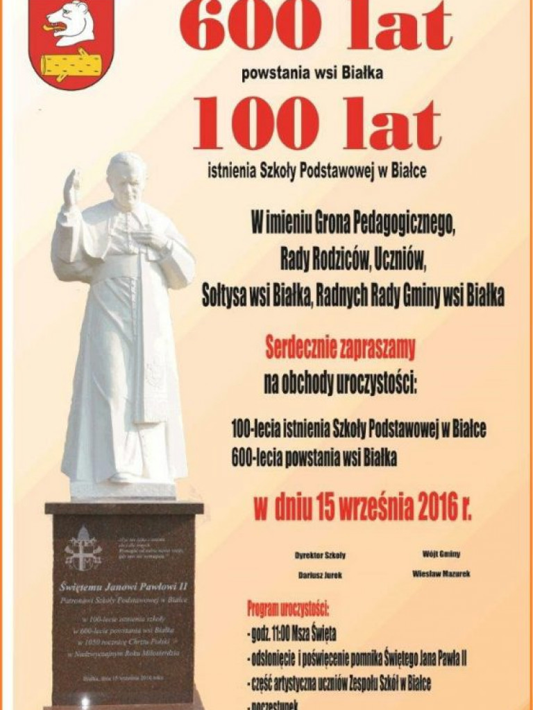 15 września Białka świętuje dwa jubileusze