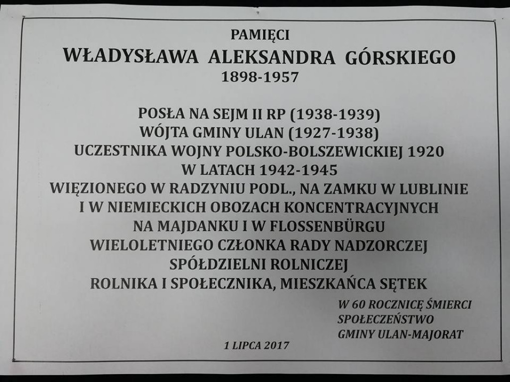 Wystawa działalności posła na Sejm II RP