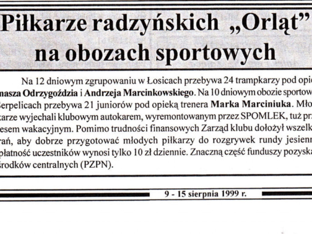Historia Orląt na zdjęciach, cz. XVIII