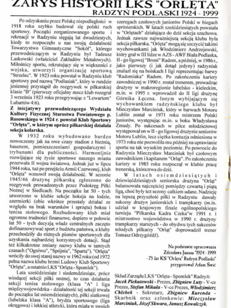 Historia Orląt na zdjęciach, cz. XIX