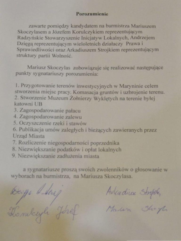 Podpisano porozumienie pomiędzy KW RaSIL a Mariuszem Skoczylasem