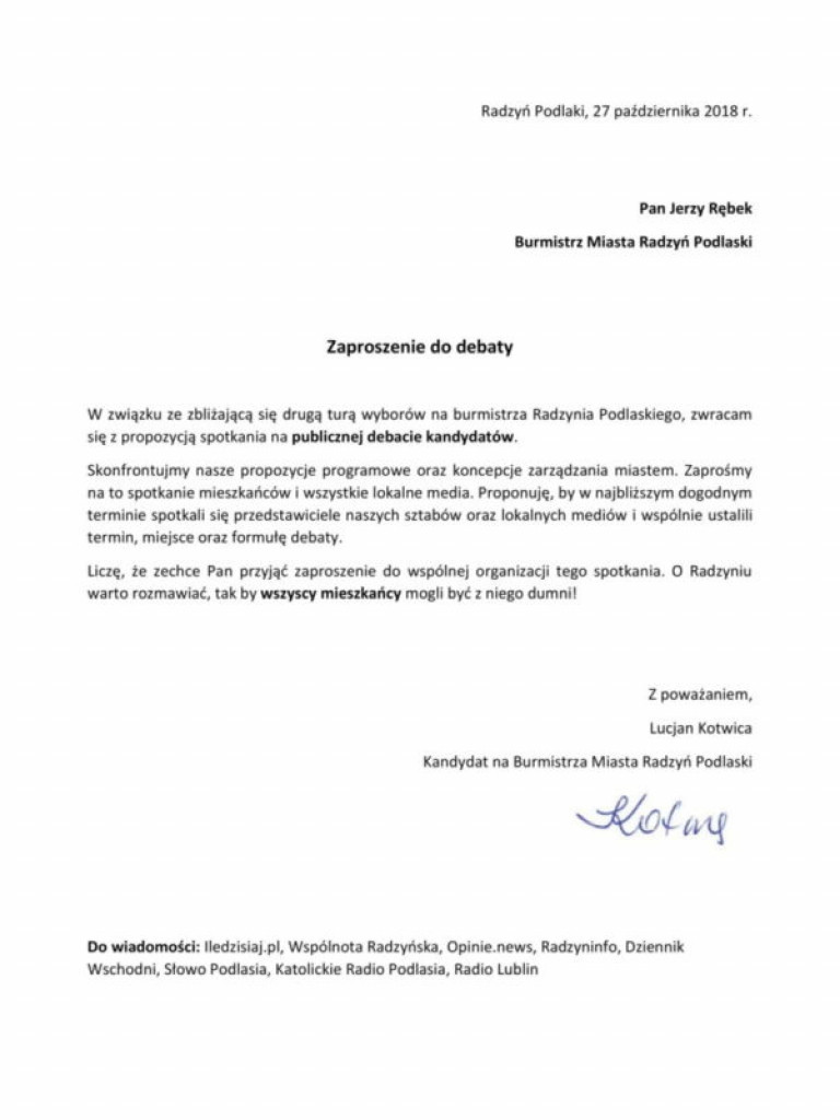 Barwy kampanii- grafiki, prostowanie plotek. Kotwica zaprasza Rębka na debatę