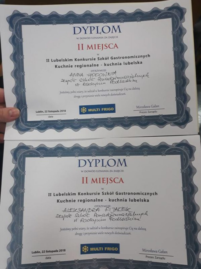 II miejsce uczennic ZSP na Konkursie Szkół Gastronomicznych