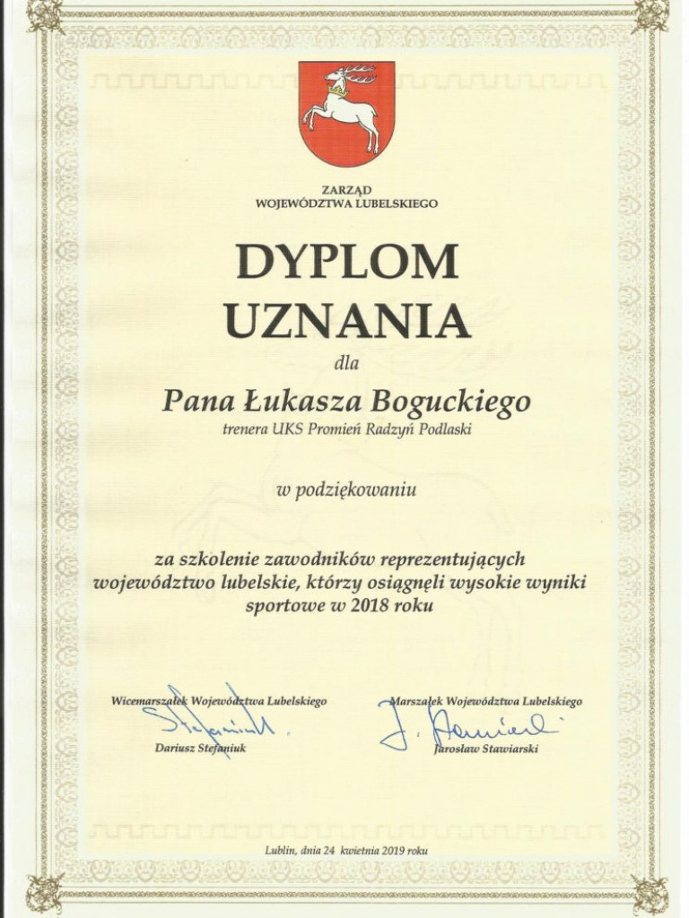 Jakub Kowalczyk i Mateusz Bujek w gronie najlepszych sportowców Lubelszczyzny
