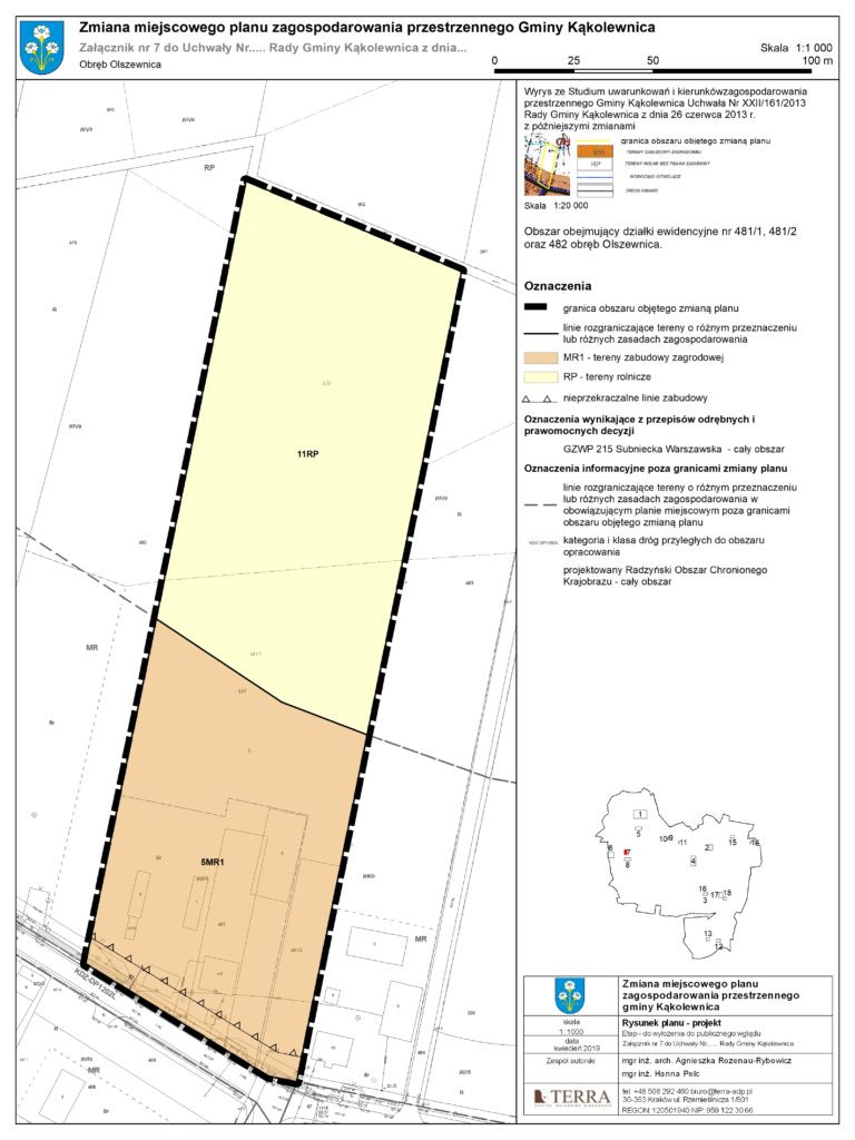 Ogłoszenie wójta gminy Kąkolewnica o udostępnieniu planu zagospodarowania