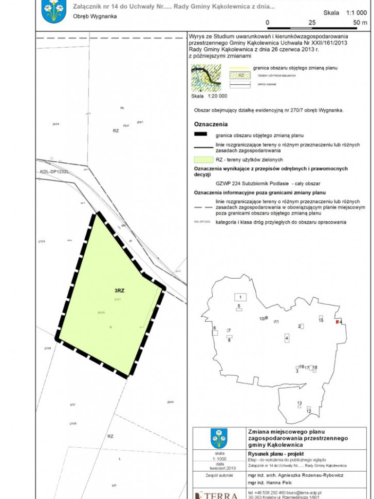 Ogłoszenie wójta gminy Kąkolewnica o udostępnieniu planu zagospodarowania