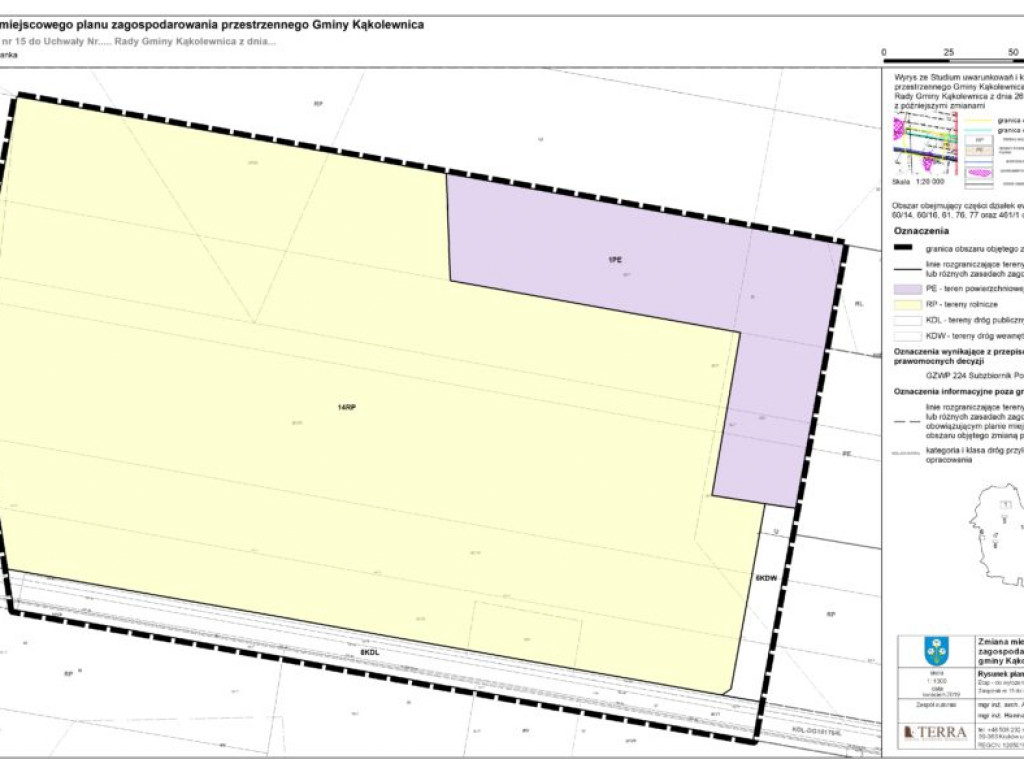 Ogłoszenie wójta gminy Kąkolewnica o udostępnieniu planu zagospodarowania