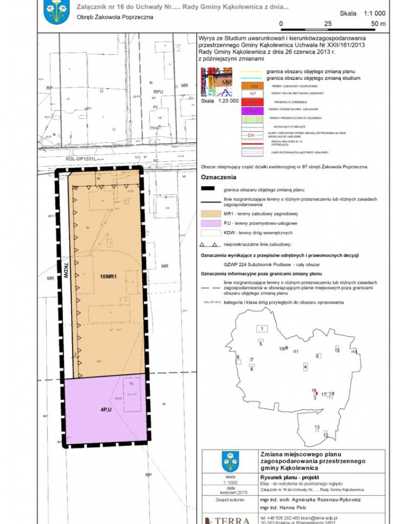 Ogłoszenie wójta gminy Kąkolewnica o udostępnieniu planu zagospodarowania