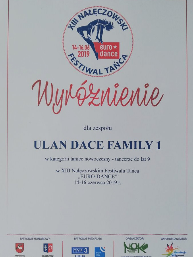 Tancerze z GOK-u w Ulanie wyróżnieni