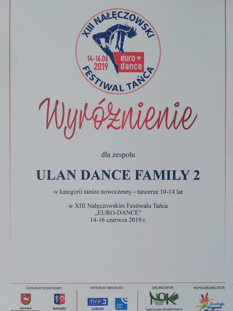 Tancerze z GOK-u w Ulanie wyróżnieni