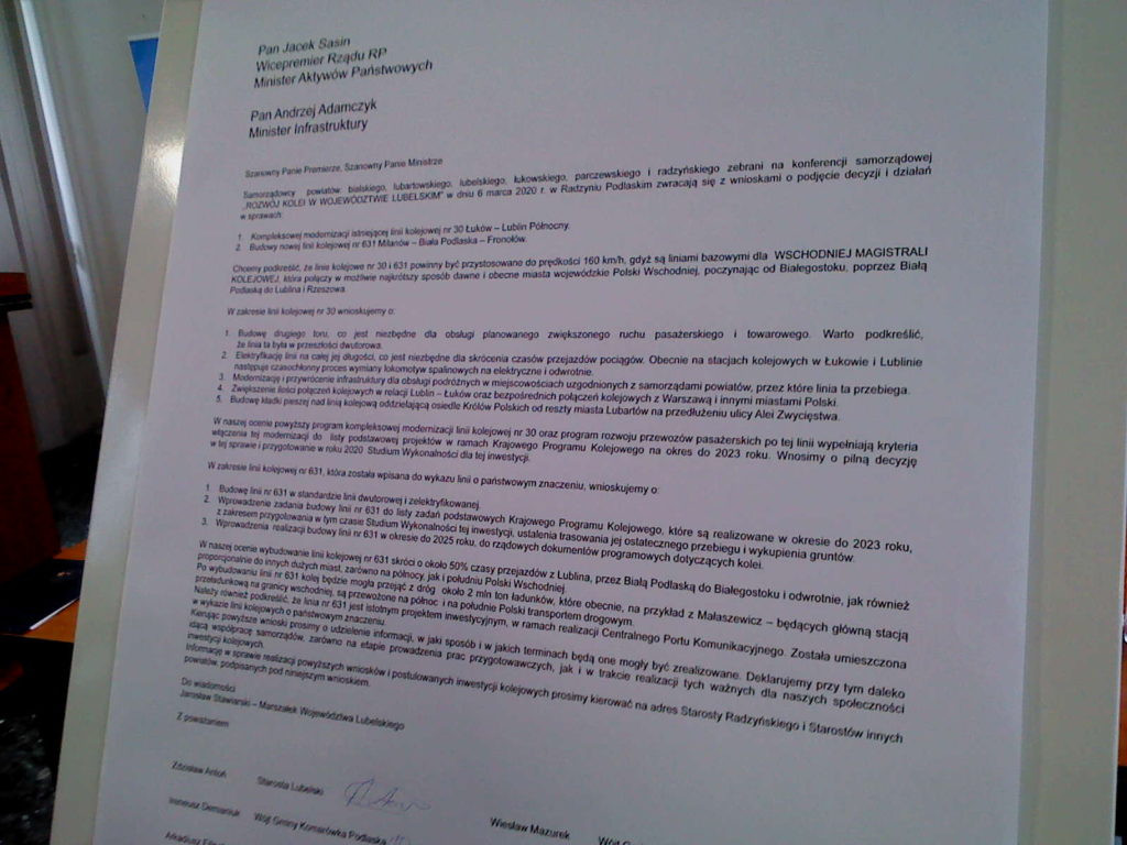 Konferencja w sprawach kolejowych w Radzyniu