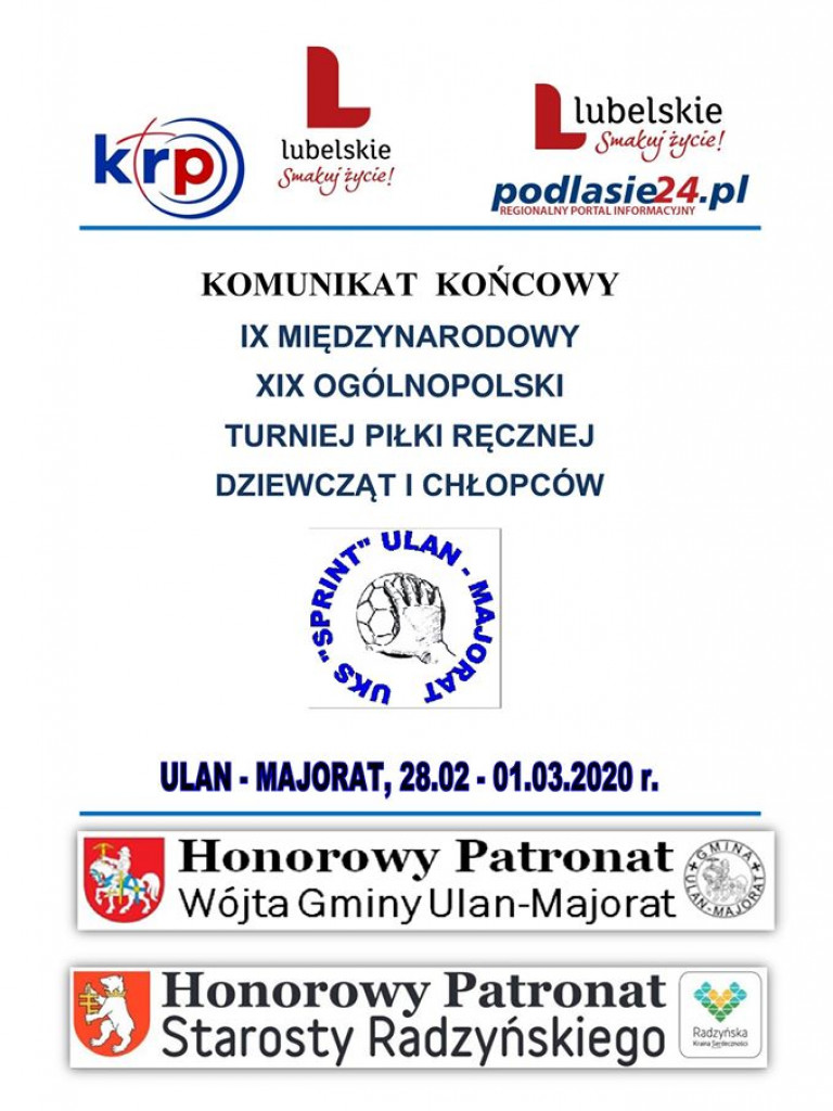 Międzynarodowy Turniej Piłki Ręcznej w Ulanie-Majoracie - wyniki