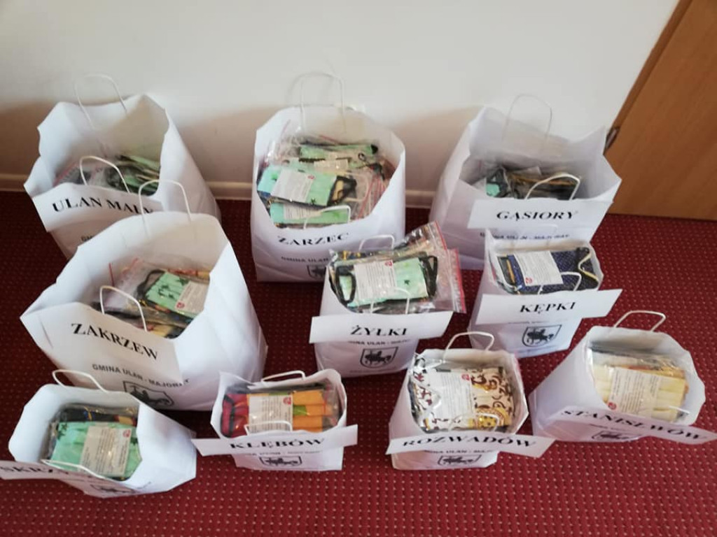 Dostarczanie uszytych maseczek w gminie Ulan-Majorat