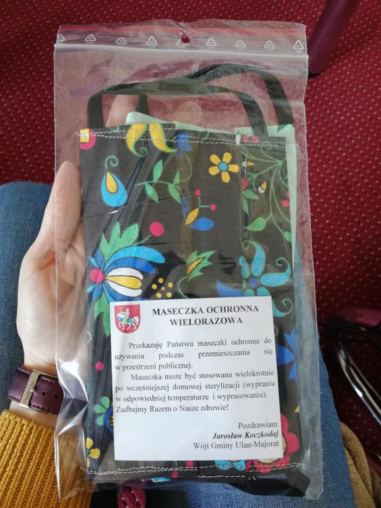 Dostarczanie uszytych maseczek w gminie Ulan-Majorat