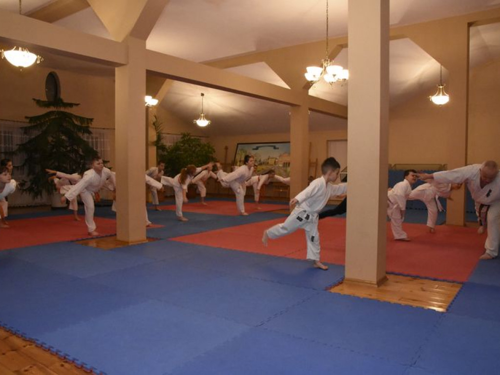 Egzamin na wyższe stopnie karate w Kąkolewnicy
