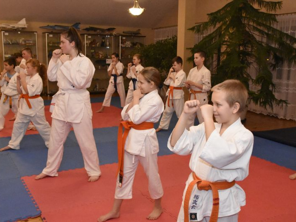 Egzamin na wyższe stopnie karate w Kąkolewnicy
