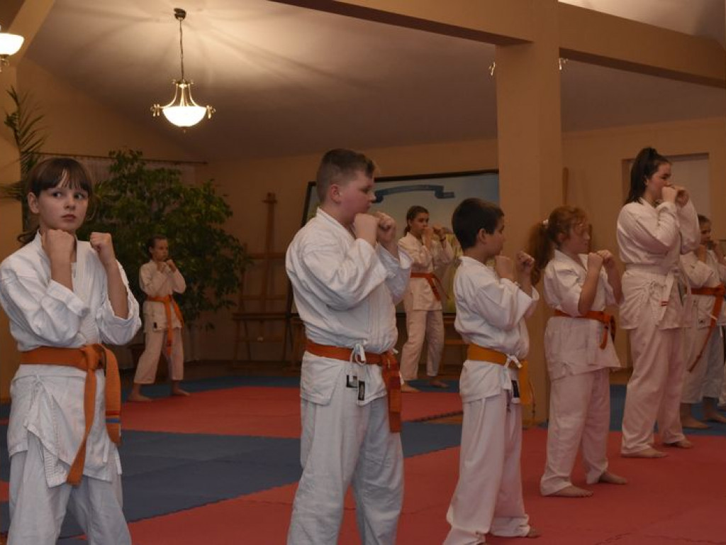 Egzamin na wyższe stopnie karate w Kąkolewnicy