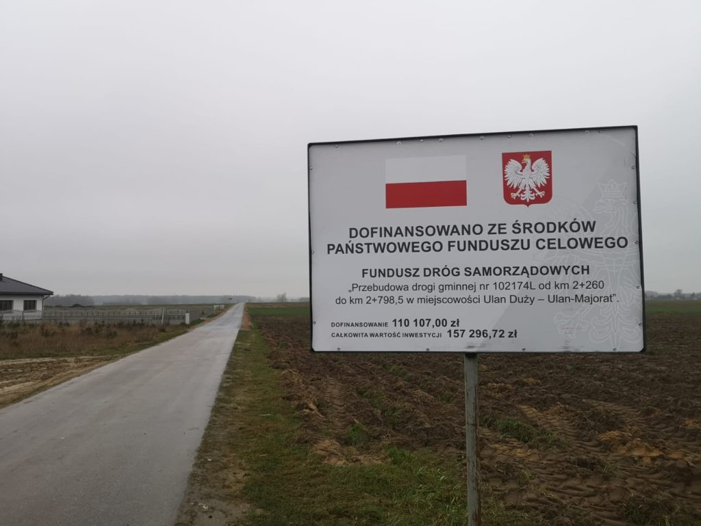 Przebudowy dróg w gminie Ulan-Majorat