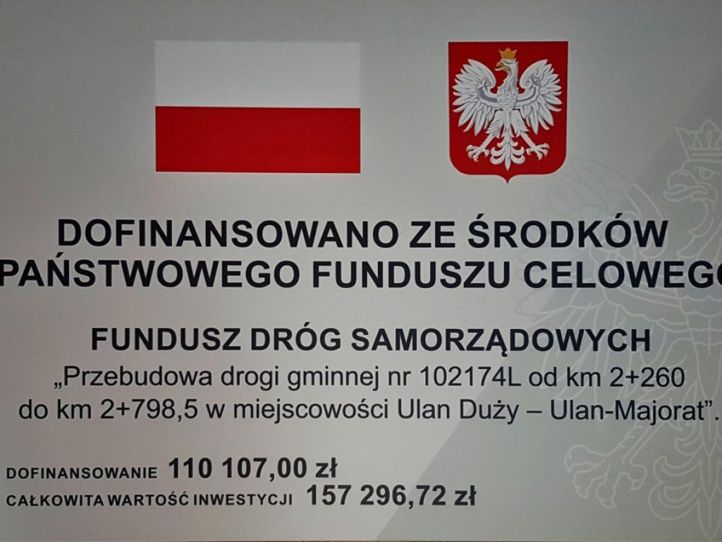 Przebudowy dróg w gminie Ulan-Majorat