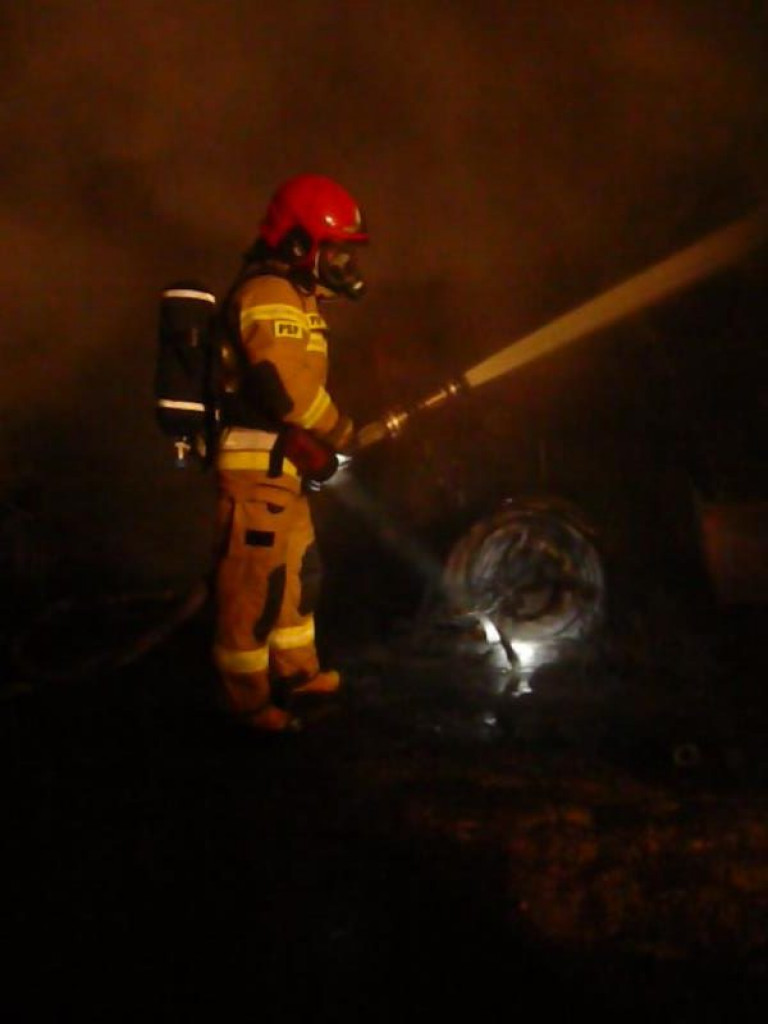 Pożar warsztatu w Komarówce Podlaskiej