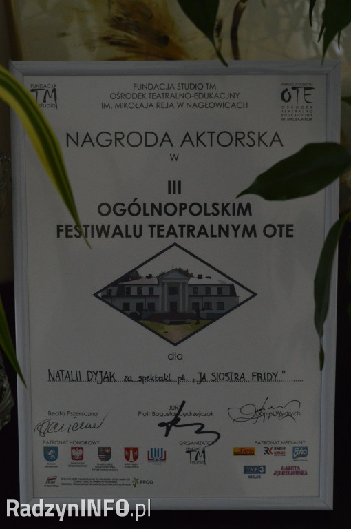 Natalia Dyjak nagrodzona na festiwalu teatralnym